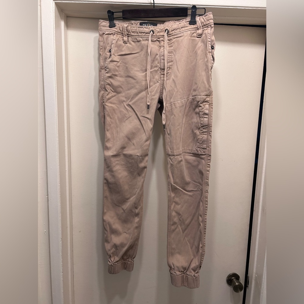DUER DU/ER No Sweat Joggers Men 32x29 Tan T2X Slim Fit Tapered Leg Drawstring